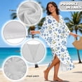 thumbnail image 6 of Xoenoiee Blue Forget-me-not Print Kaftan Dresses for Women Plus Size Batwing Sleeve Caftans Long Bathing Suit Cover Up V Neck Maxi Beach Dress Loungewear, 6 of 7