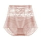 thumbnail image 1 of Puntoco Ropa interior breve para mujer, bragas de cintura alta con encaje de flores de color sólido y gran elasticidad para realzar el abdomen y los glúteos, 1 of 3