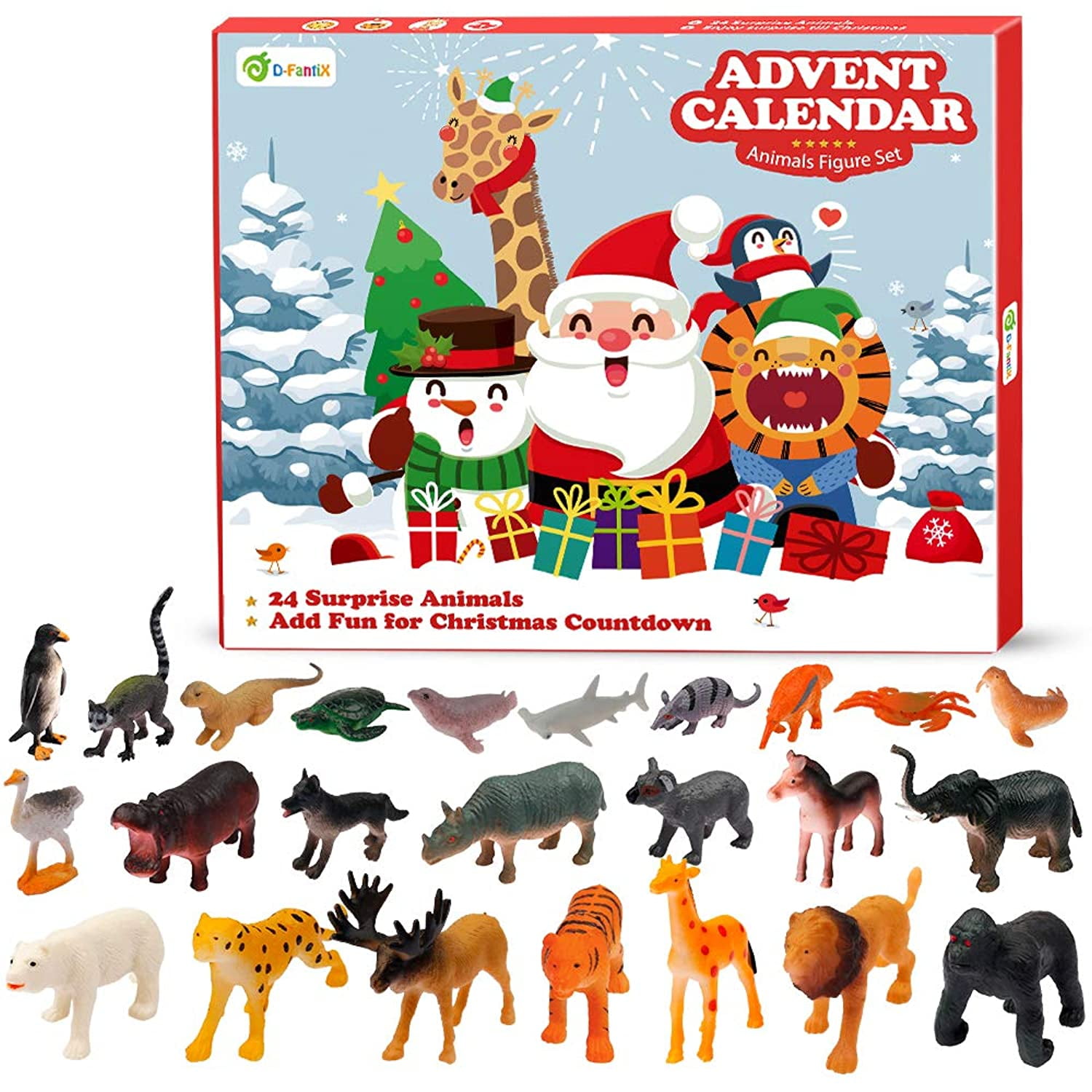 BrightSilver Christmas Advent Calendar Realistic Dinosaur Figurine D/écor 2020 Xmas 24 Days Countdown Calendar for Boys and Girls
