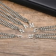 thumbnail image 2 of HIJONES Initial Necklace Stainless Steel Letters Flat Chain Necklace for Women English First Alphabet Name Monogram Stackable Necklaces Jewelry Silver I, 2 of 5