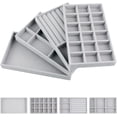 thumbnail image 1 of Caja para anillos Caja de terciopelo gris de 18 celosías + Caja de medio aro y media esponja gris + Caja de terciopelo gris de 6 celosías + Caja de terciopelo gris con plato vacío, 1 of 5