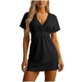 thumbnail image 2 of Naittoop Sleep Shirts for Women Short Sleeve Night Shirts for Sleeping Pullover Nightgown Soft Nightdress, 2 of 5