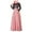 Pink, variant on Elegant Arab Abaya Kaftan Maxi Dress with Intricate Stitching and Delicate Lace Design for Women Purple S