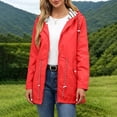 thumbnail image 5 of Womens Windbreaker Jacket Waterproof Hooded Plus Size Long Sleeve Solid Color Zip Up Casual Rain Jacket Outdoor Sport Raincoat with Pockets, 5 of 10