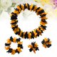 thumbnail image 3 of EeaseMX 4 guirnaldas hawaianas gruesas de flores artificiales, diadema, collar, pulsera, fiesta tropical en la playa, disfraz (naranja y negro), 3 of 8