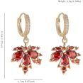 thumbnail image 6 of Sparkly Copper Cubic Zirconia Clip On Non Pierced Earrings and Hoop Pierced Earrings Fashion Maple Leaves Shape Hypoallergenic Earrings For Women, 6 of 15