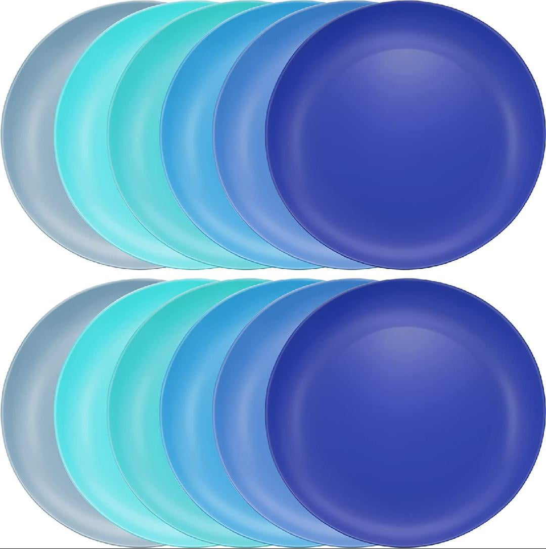 12 Pieces 10 Inch Plastic Plates Reusable Dishwasher Safe Plates
