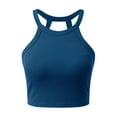 thumbnail image 6 of TYGHBN Women's Fashion Tops Neck Camisole with Built In Bra Soft Stretchy Comfortable Casual Tank for Music Festival Outdoor Indoor 4x plus Size Tops Slim Fit Active Tops for Women Loose Crop Top, 6 of 7