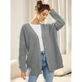 thumbnail image 3 of Women's Cardigan Open Front Oversized Button Lightweight Sweaters V Neck Loose Cardigans Knit Outwear Lightweight Knitted Sweater Tops, 3 of 6