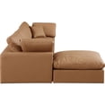 thumbnail image 4 of Meridian Furniture Comfy Cognac Faux Leather Modular Sectional, 4 of 14