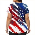 thumbnail image 4 of 4th of July Scrub Tops for Women Casual Short Sleeve American Flag Print Scrub Shirts V Neck Independence Day Patriotic Scrubs Medical Nurse Uniform Nursing Workwear with Pockets Vermilion S, 4 of 5