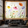 thumbnail image 6 of Floral Garden Botanical with Wildflowers Grasses Pale, Nostalgic Vintage for Botanical Art Lovers, Wall Decor, Mother'S Day Gift, Tapestry Wall Hanging for Dorm and Living Room, 6 of 7