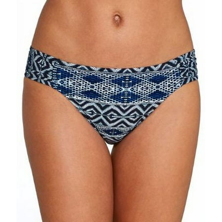 La Blanca Women s Designer Jeans Side Shirred Hipster Bikini Bottom Indigo SZ 14