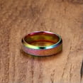 thumbnail image 4 of 6MM Stainless Steel Mystic Rainbow Frosted Band Men Women's Wedding Ring Sz 6-10, 4 of 5