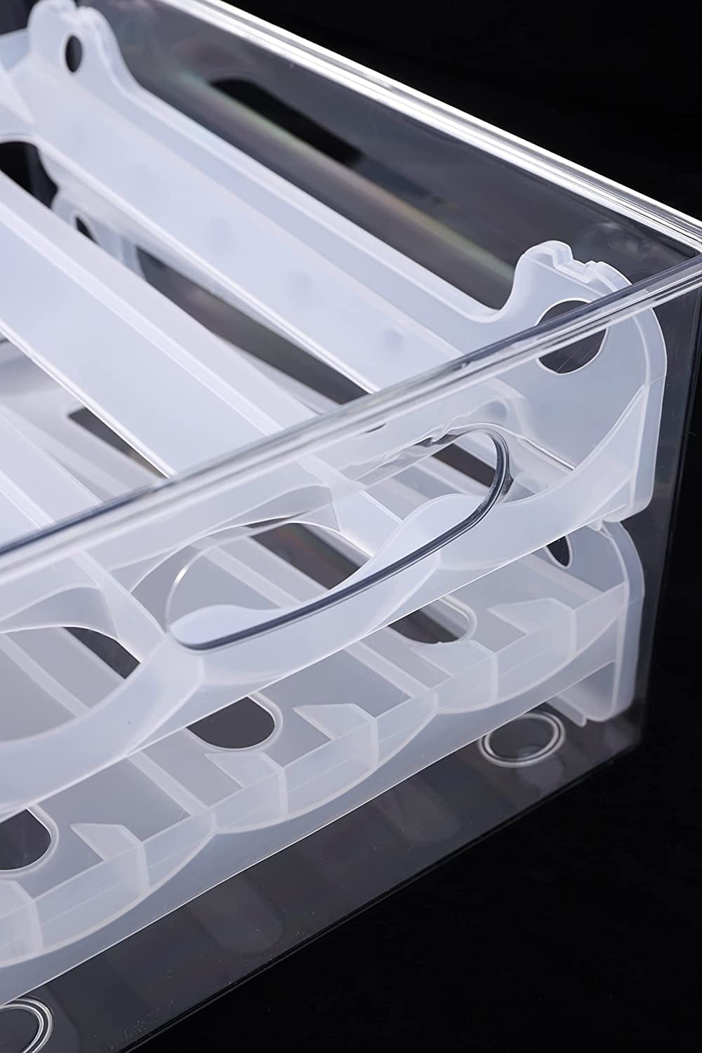 DENEST Egg Holder for Refrigerator, Pull Out Egg Refrigerator Drawer with Slide Design for 36 Eggs