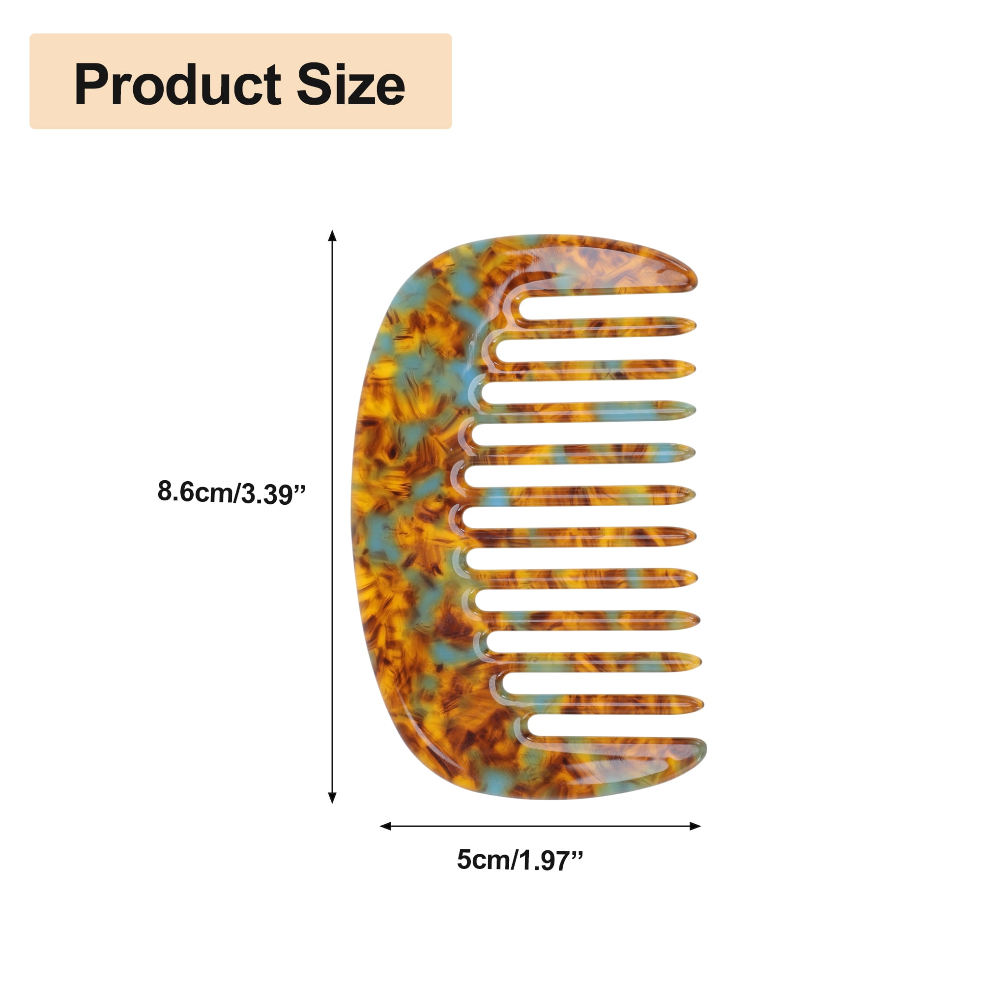 Unique Bargains 1 Pc Mini Wide Tooth Comb for Women Pocket Size Brown 3.39"x1.97"