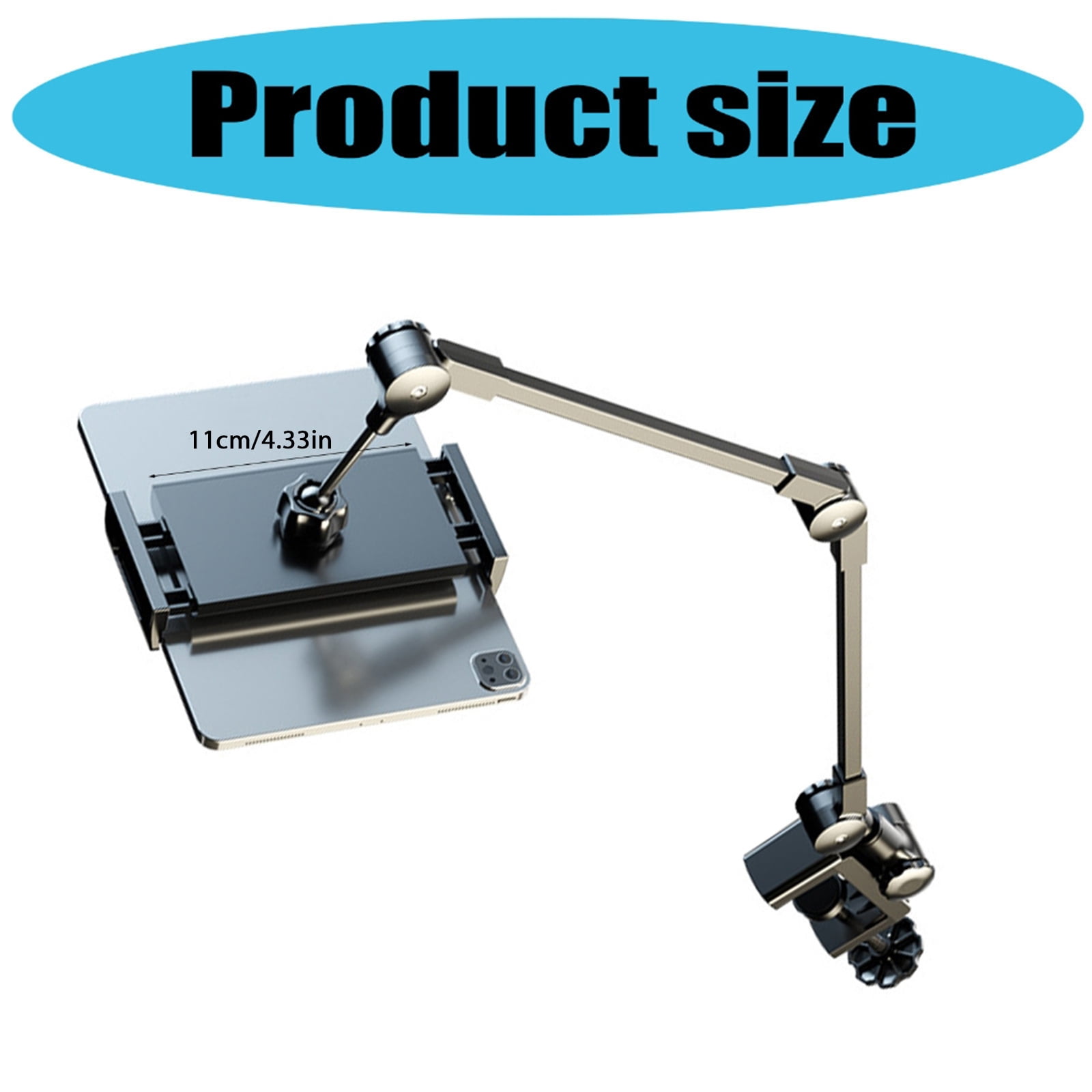 Tablet Stand For Cooking Gaming Desk Mount Clamp Adjustable Phone Holder Laying Down for Filming Vloggings