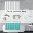 thumbnail image 4 of Turquoise Shower Curtain Set with Hooks Modern Gradient White Turquoise Shower Curtains for Bathroom Hotel Dorm Solid Boho Waterproof Fabric Shower Curtain 72x84inches, 4 of 6