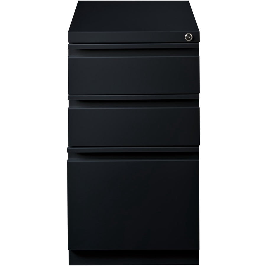 Lorell Mobile File Pedestal - 15" X 20" X 27.8" - Letter - Ball-bearing Suspension, Recessed Handle, Security Lock - Black - Steel - Recycled