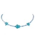 thumbnail image 3 of 20 pc Turquoise Starfish Turtle Seed Beaded Necklace for Women Deep Sky Blue 15.75 inch(40cm), 3 of 5