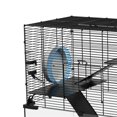 thumbnail image 4 of Demi Bonn 23.5" Hamster Cage, Gerbil Cage with Glass Basin for Small Hamsters, 3 Levels Small Animal Habitats, Black, 4 of 11
