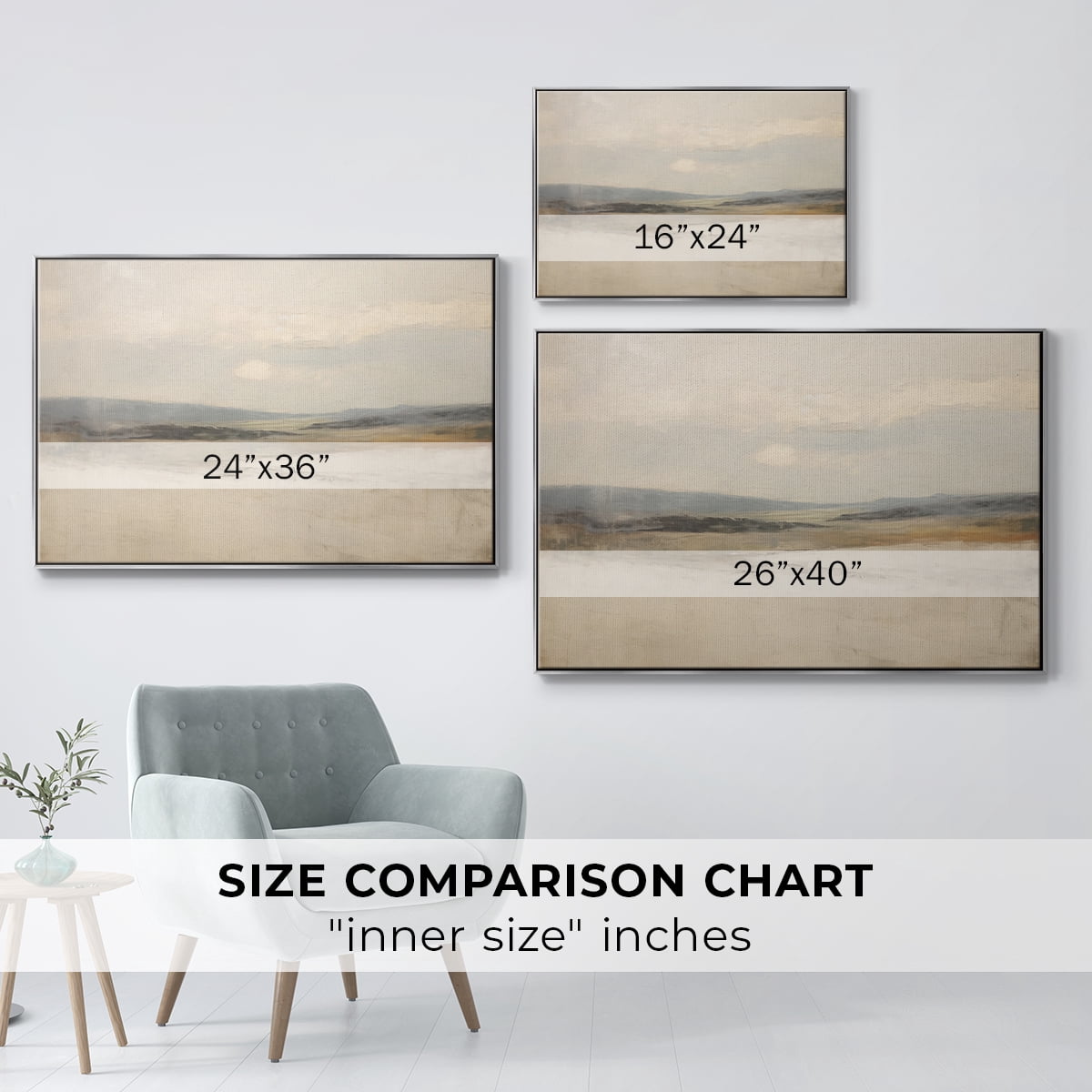 Vintage Landscape-X By Wexford Home Framed in Silver Wood Gallery Wrapped Canvas 25 in. x 37 in.