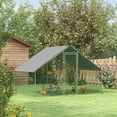 thumbnail image 3 of Topcobe Large Chicken Coop Metal Chicken Run, Spire Shaped Walk in Fence Cage Hen House for Outdoor and Yard Farm Use, 9.8' x 6.6' x 6.6', Outdoor Pet Shelter, Small Animal Habitat, 3 of 18