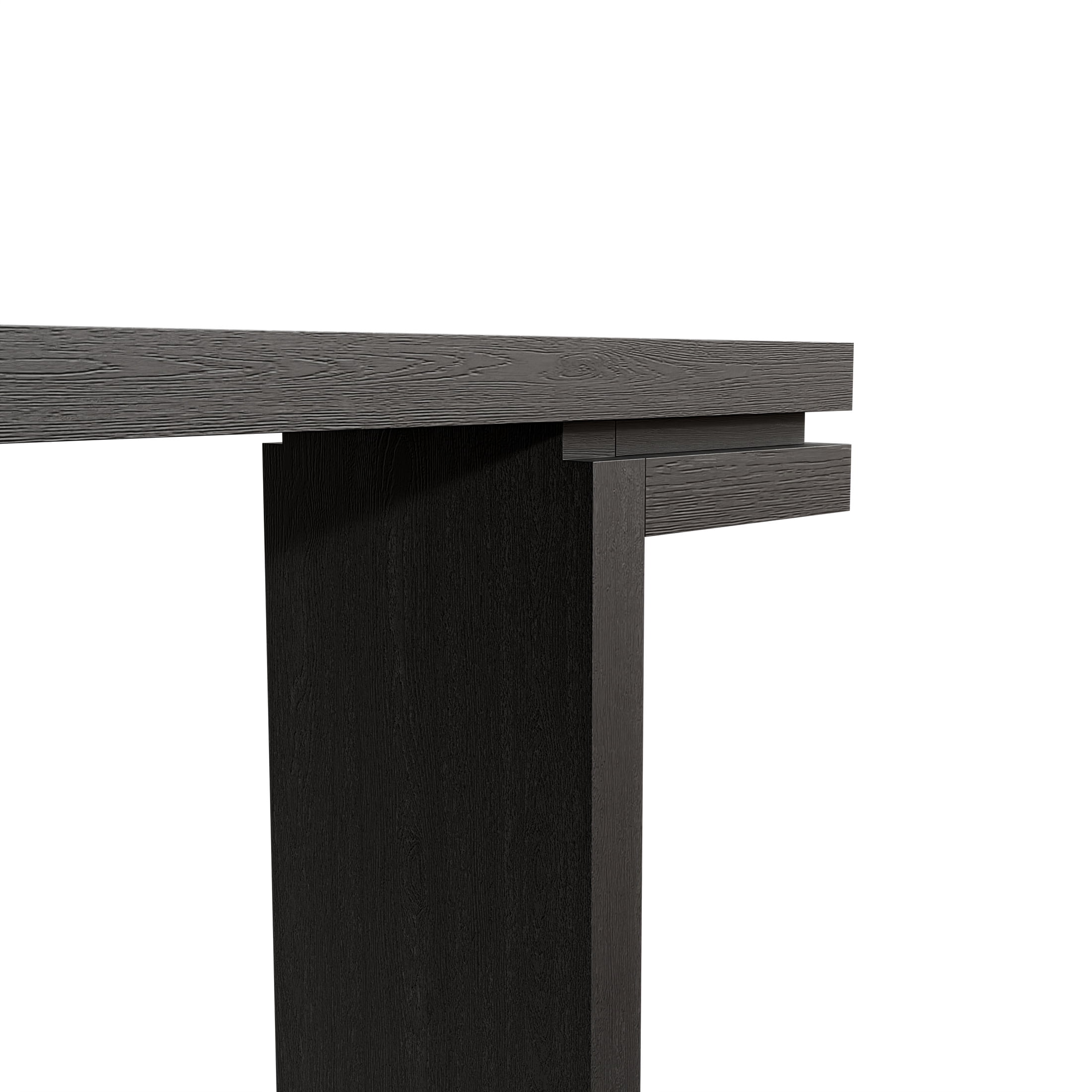 Noble House Ulsten Wooden Sofa Console Table in Black, Minimalist Design for Entryway, Hallway, or Living Room