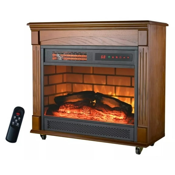 RedStone FP404RNA Rolling Mantel Fireplace with Remote Control 5,200 BTU