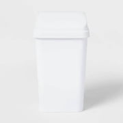 13gal Swing Top Waste Basket White: Kitchen Trash Can, 13 Gallon Capacity, Textured Plastic, Indoor Use
