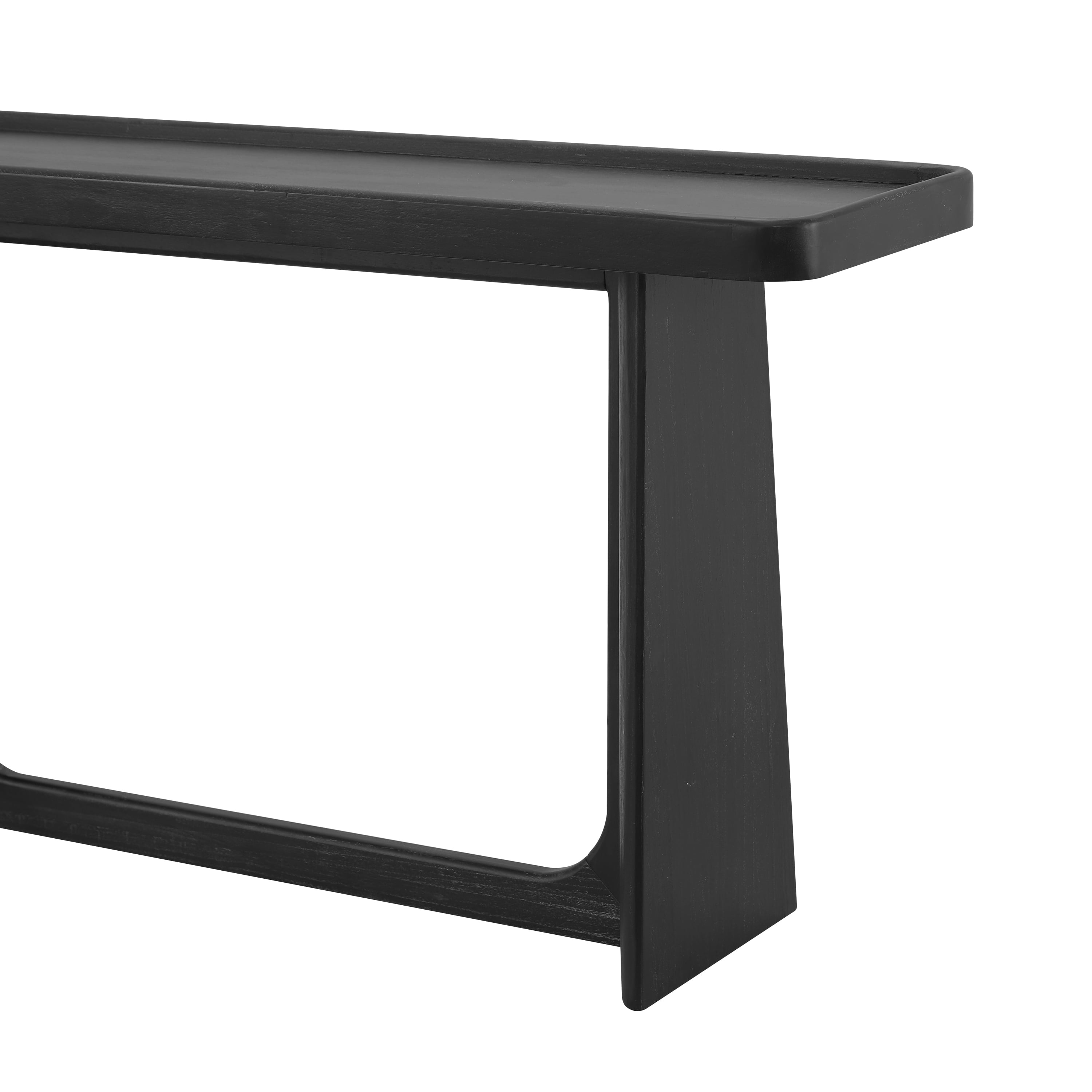 Euroco 58" Console Table with Tray Top Design, Narrow Long Sofa Table with Wood Frame, Farmhouse Entryway Table for Living Room, Hallway,Foyer,Black