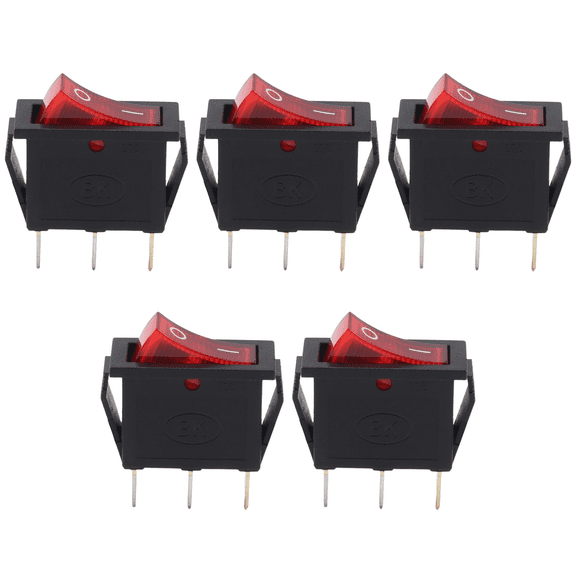 New Arrivals AC 16A/250V 20A/125V Illuminated SPST Boat Rocker Switch x 5 Pcs