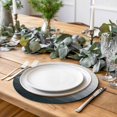 thumbnail image 2 of Grey Coastal Wave Round 15 Inch Placemats Set of 8, Summer Ocean Nautical Beach Ombre HeatResistant Non Slip Place Mats for Dining Table, Wipeable Braided Kitchen Table Mats for Housewarming, 2 of 9