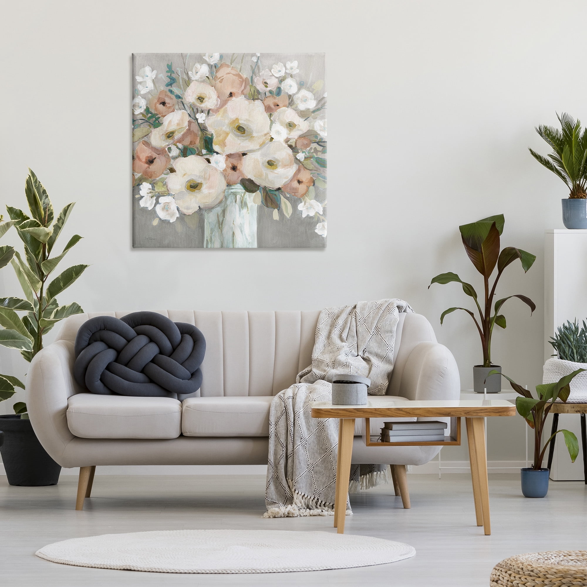 Stupell Industries Mixed Spring Bouquet Botanical & Floral Painting Gallery Wrapped Canvas Art Print Wall Art, 36 x 36