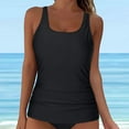 thumbnail image 2 of Jdkau Womens Tankini Tops Tummy Control Bathing Suit Top Square Neck Modest Swim Tank Tops No Bottom（Black,XXL）, 2 of 5