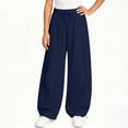 thumbnail image 3 of Agkizg Kids Girls Curved Leg Sweatpants Elastic Waist Solid Color Casual Pants for Trendy Fall Winter Wear, Sizes 7-8 Years, 3 of 6
