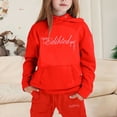 thumbnail image 2 of YOUSNH Clothes Set Children's Hoodie Set with Bow Print Girls Outfit Sets Red 4-5 Years, 2 of 4