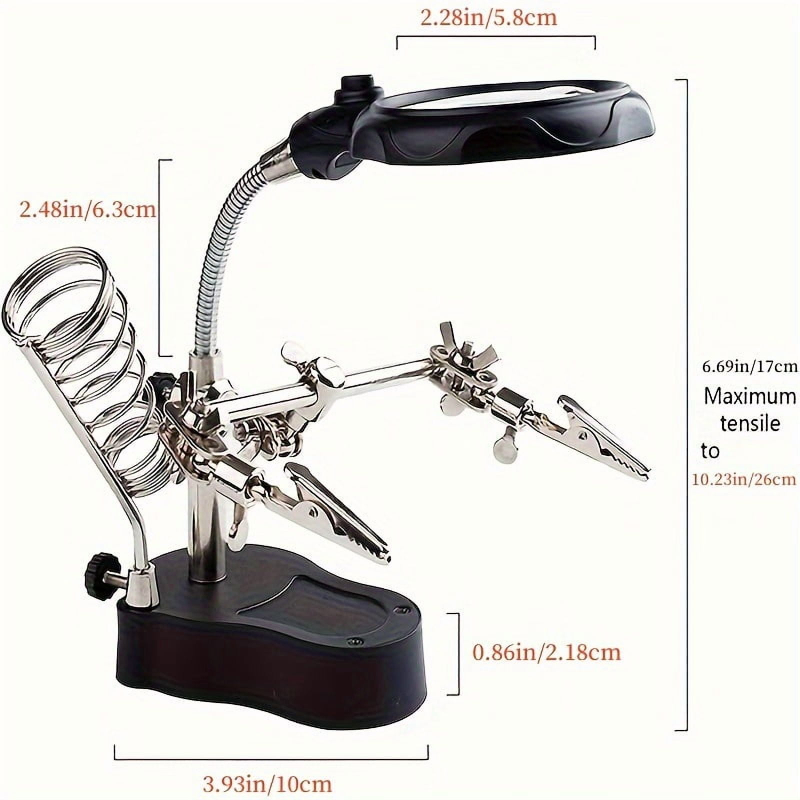 Magnifying Glass With Light Electronic Inspection Repair Auxiliary Clip Adjustable Folding Hardware Tool Mobile Phone Magnifying Glass