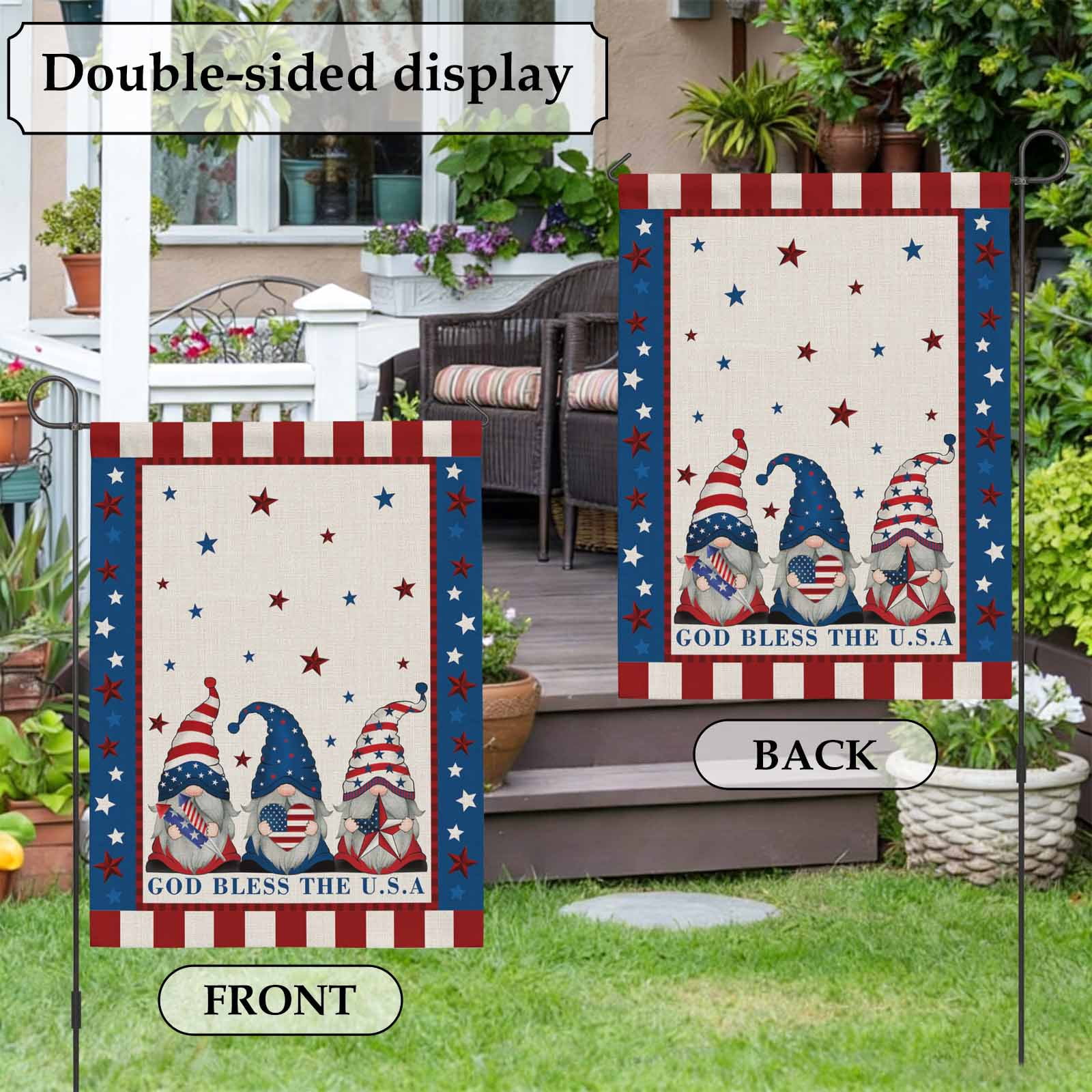 Patriot Pentagram House Flag 28 x 40 Inches, Weather Proof Outdoor Patio Flags Double Sided Small House Decoration for Yard Lawn Outside Home