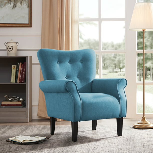 Belleze Accent Chair Armchair For, Pale Blue Bedroom Chair