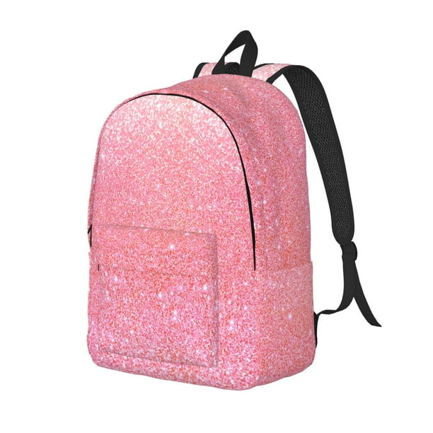 Disketp Sparkly Glitter Mochila de Lona Estampada, Mochila Escolar de Viaje Ligera para Estudiantes y Portátil-Small