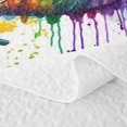 thumbnail image 5 of Manfei Cartoon Rainbow Twin Quilt Set, Rustic Groovy Daisy Twin Coverlet Set, White Blue, 2pcs, 1 Bedspread and 1 Pillowcase, 5 of 7