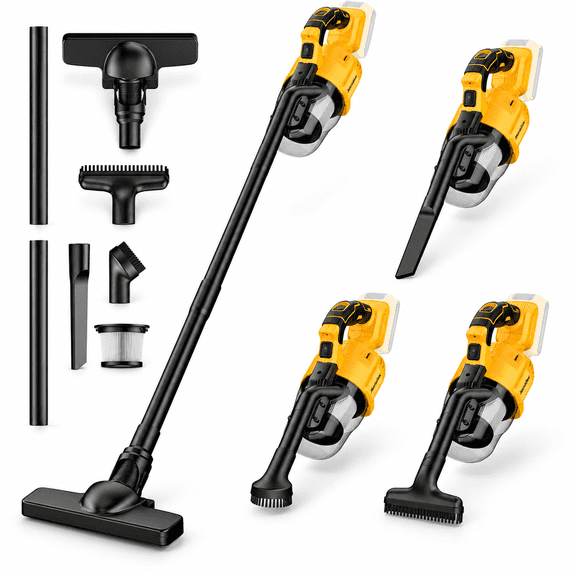 Cordless Vacuum Cleaner for Dewalt 20V Battery, 5-in-1 Handheld Vacuum Cleaner with LED Light and 500W Motor, Portable Vacuum for Car Floor Carpet