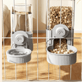 thumbnail image 2 of 1200ml Grey Automatic Pet Feeder with Hanging/Free-Standing Design, Secure Spiral Clip Lock, Leak-Proof Structure, 75° Inclined Ramp & 5cm Wide Bowl - Food-Grade, Detachable for Easy Cleaning, Ideal, 2 of 6