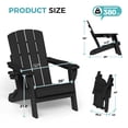 thumbnail image 6 of Adirondack Chair Set of 6, Outdoor Folding All-Weather HDPE Adirondack Chairs with 2 Cup Holders for Patio, Black, 6 of 8