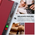 thumbnail image 3 of for Samsung Galaxy S23 FE 5G Case View Clear Smart Window Leather for Samsung S23 FE Case Slim Mirror Hard PC Kickstand Luxury Flip Shockproof Galaxy S23 FE Cover Protective (Red), 3 of 14