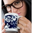 thumbnail image 2 of 3dRose, Hawaiian Tribal Print, Blue and White, 15oz Mug, 2 of 7