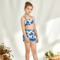 thumbnail image 4 of Uccdo 8-14Y Girls Swimsuits, Big Girls Floral Bikinis, Little Girl Bathing Suit Bikini+Bottoms+Swim Trunks, 3 Pieces, Size 8-14T, 4 of 7