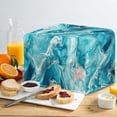thumbnail image 4 of Xixirimido Teal Color Marble Print Toaster Cover Toaster Oven Cover with Drawstring Toaster Appliance Dust Proof Cover for Kitchen Small Appliance Kitchen Accessories, for 2 Slice, 4 of 7