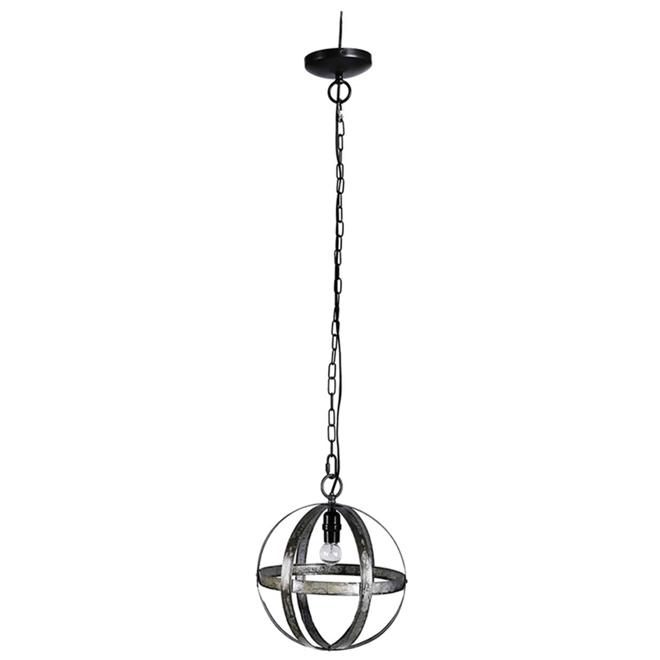JERFIT Antique Iron Globe Pendant Light, Industrial Hanging Chandelier Fixture for Kitchen Island, Dining Room, Foyer, Bulb Not Included